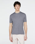 Extra Fine Merino Wool Crew Neck Tee - Medium Heather Grey