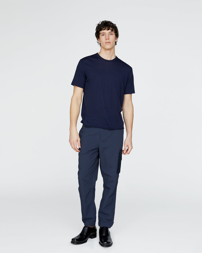 Extra Fine Merino Wool Crew Neck Tee - Midnight