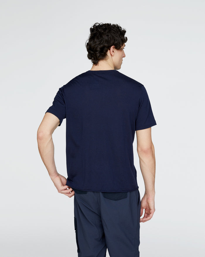 Extra Fine Merino Wool Crew Neck Tee - Midnight