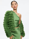 FAWN FAUX FUR JACKET - AVOCADO