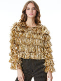 FAWN FRINGE TINSEL JACKET - GOLD
