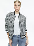 FELISA VARSITY BOMBER JACKET - BLACK/OFF WHITE