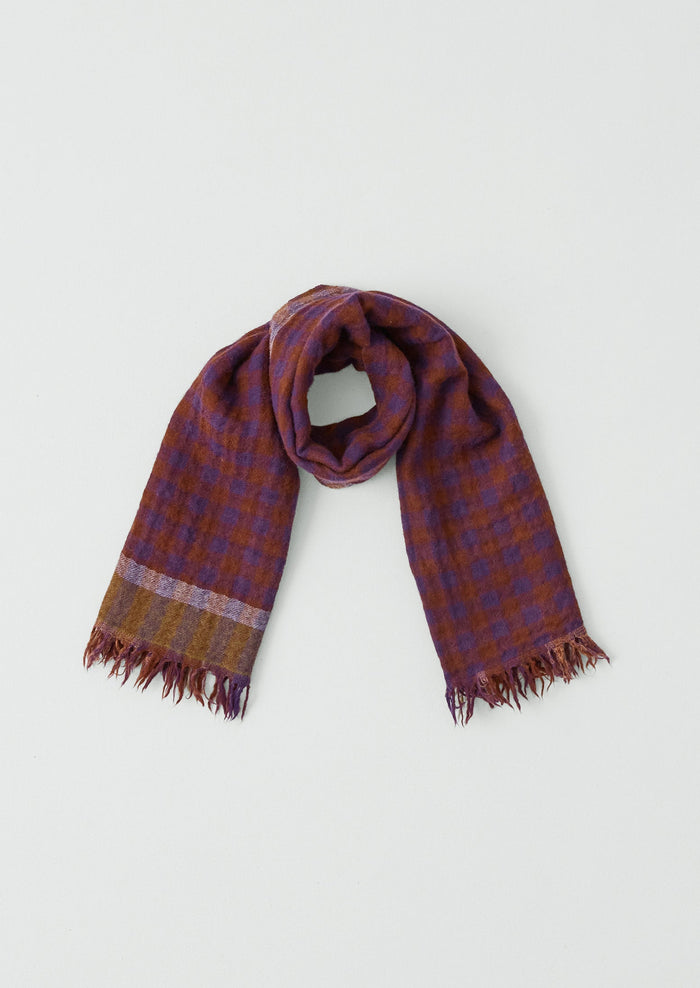 Fen Wool Knot Scarf | Dark Aubergine