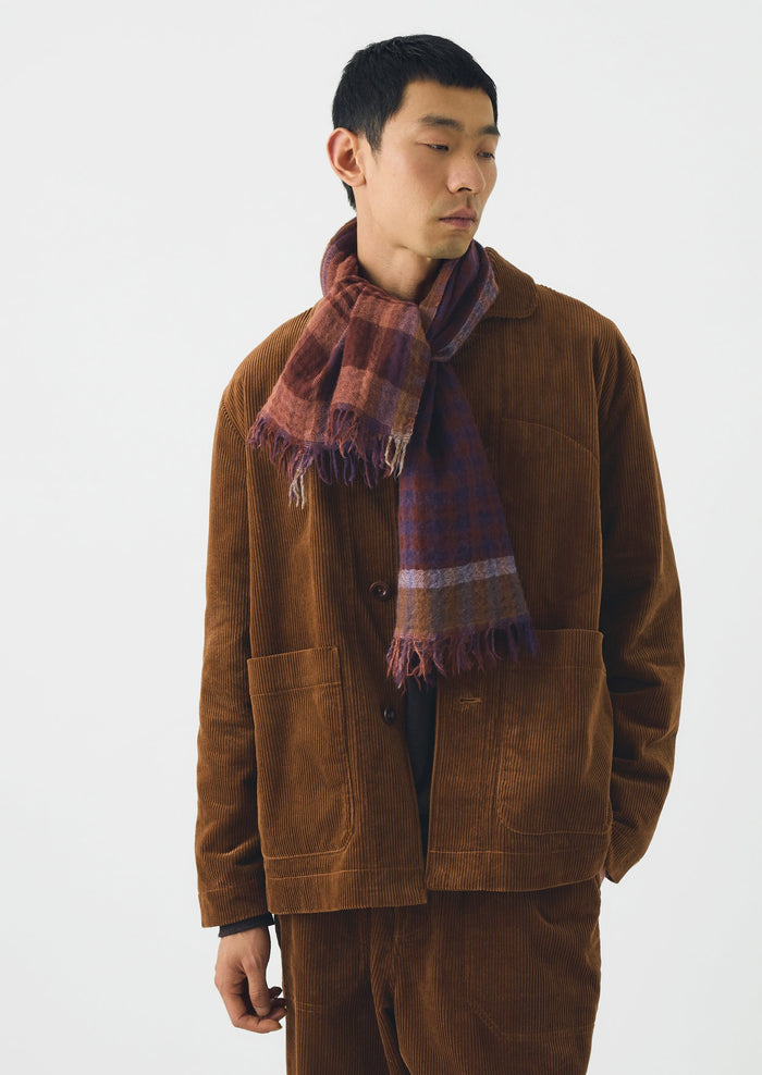 Fen Wool Knot Scarf | Dark Aubergine