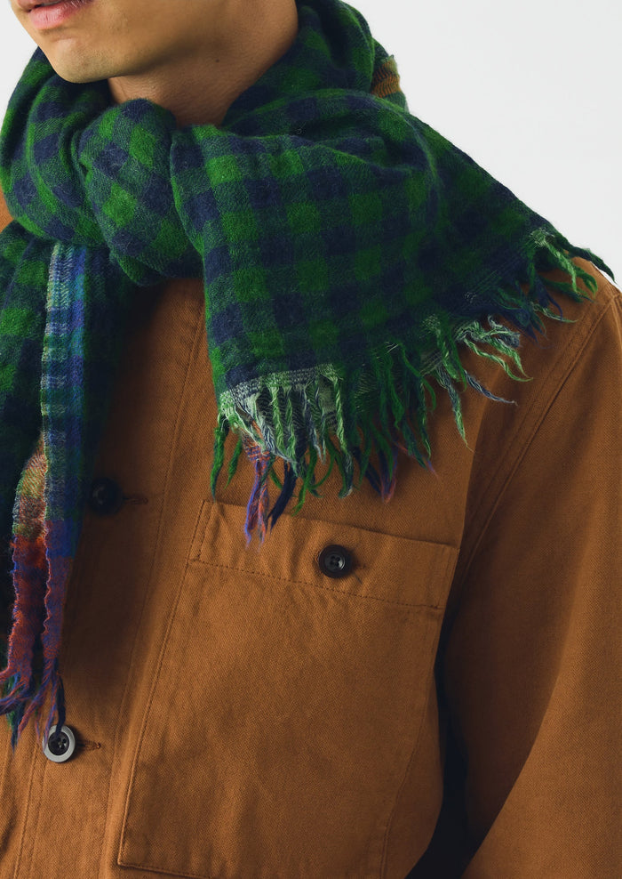 Fen Wool Knot Scarf | Grass Green/Multi