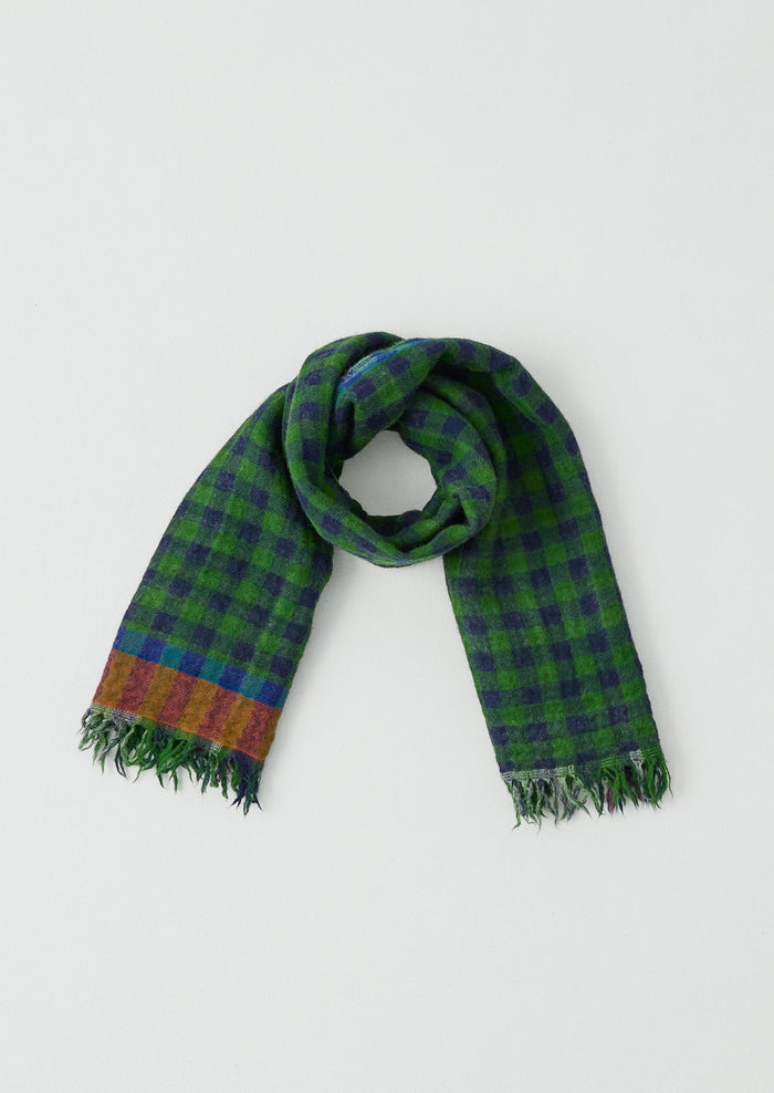 Fen Wool Knot Scarf | Grass Green/Multi
