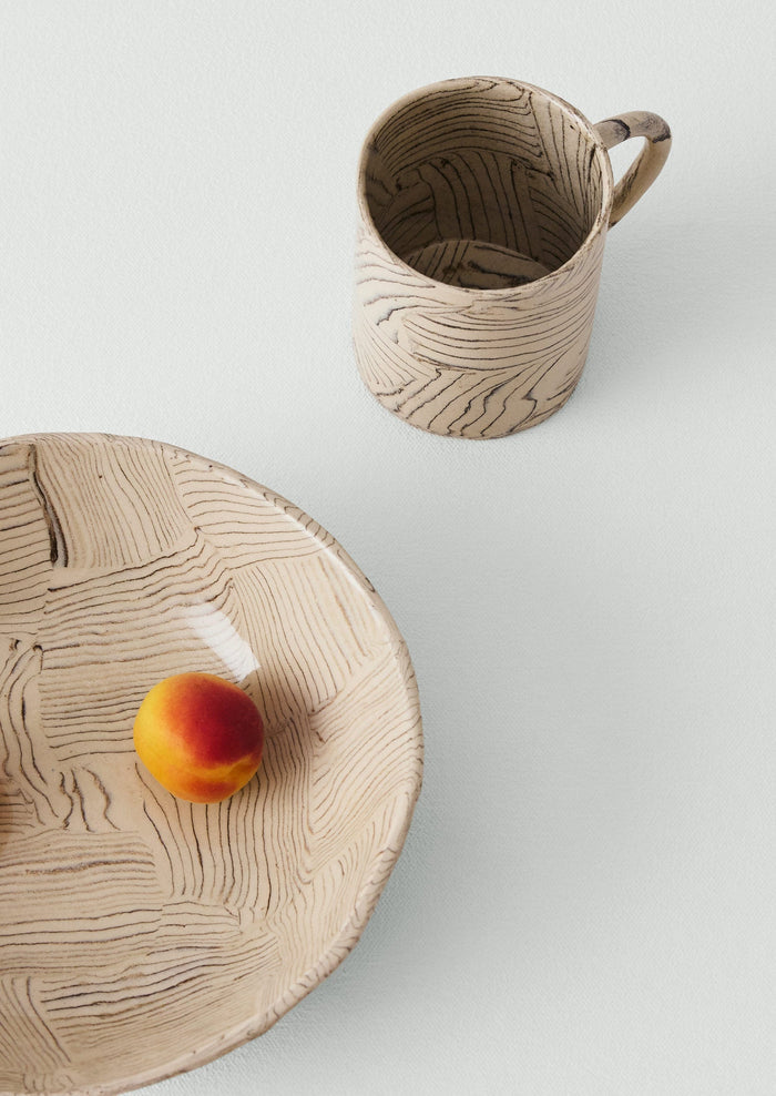 Fern Taylor Striped Nerikomi Bowl | Off White/Black