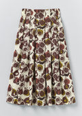 Fig Print Cotton Poplin Skirt | Chalk