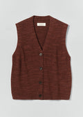 Fine Knitted Linen Cotton Tank | Beetroot