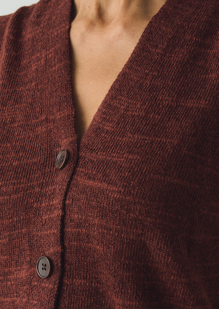 Fine Knitted Linen Cotton Tank | Beetroot