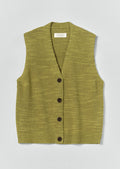 Fine Knitted Linen Cotton Tank | Lime