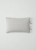 Fine Stripe Cotton Side Tie Pillowcase Set | Ecru/Smoke Blue