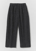 Fine Stripe Crinkle Cotton Barrel Leg Pants | Earth/Ecru