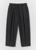 Fine Stripe Crinkle Cotton Pleated Pants | Earth/Ecru