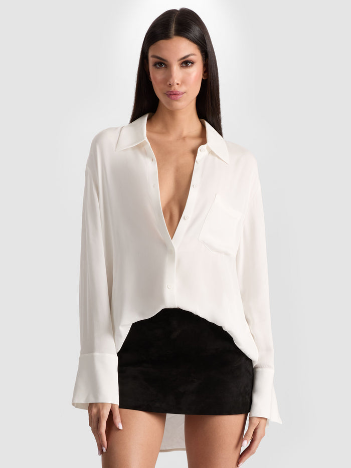 FINELY OVERSIZED BUTTON DOWN - OFF WHITE