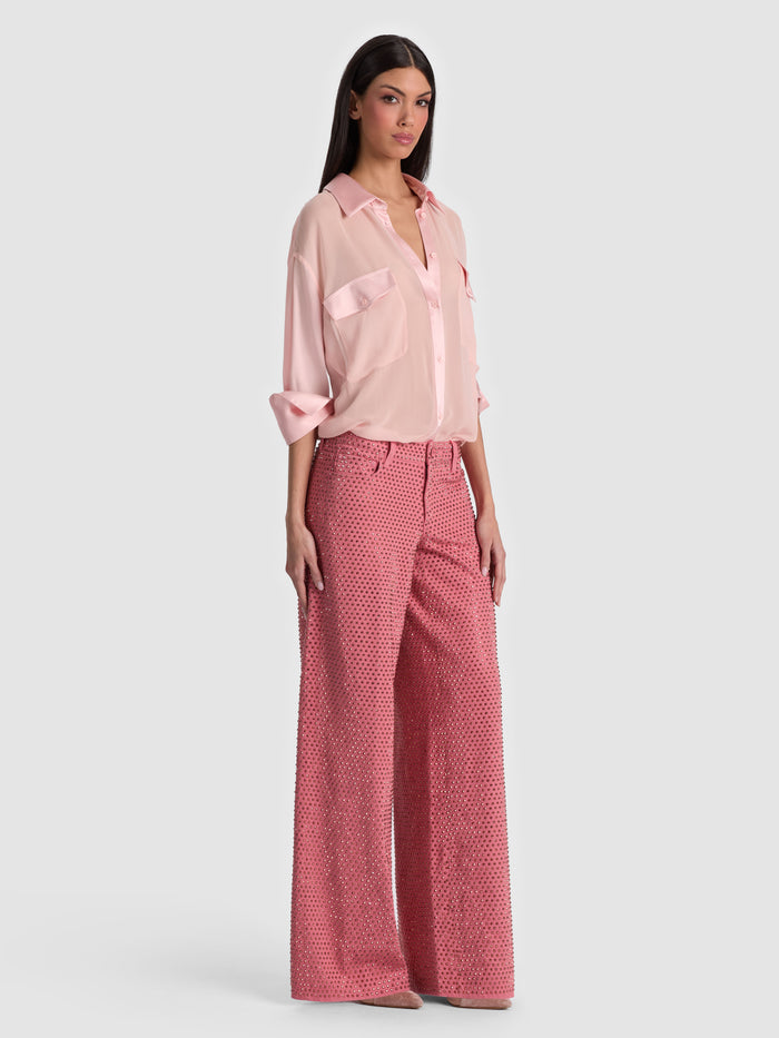 FINELY OVERSIZED UTILITY SHIRT - ENGLISH ROSE