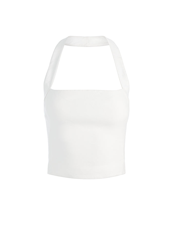 FIONA HALTER CROPPED TOP - OFF WHITE