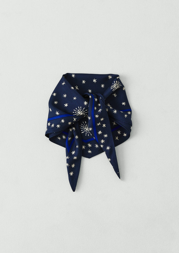 Fireworks Silk Scarf | Slate