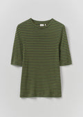 Fitted Half Sleeve Tee | Green Multi