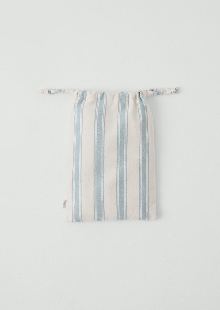 Fjord Flannel Stripe Cotton Oxford Pillowcase Set | Washed Blue/Ecru