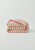 Fjord Flannel Stripe US Duvet Cover | Rosehip/Ecru