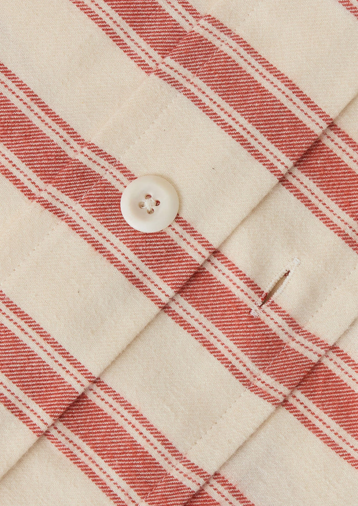 Fjord Flannel Stripe US Duvet Cover | Rosehip/Ecru