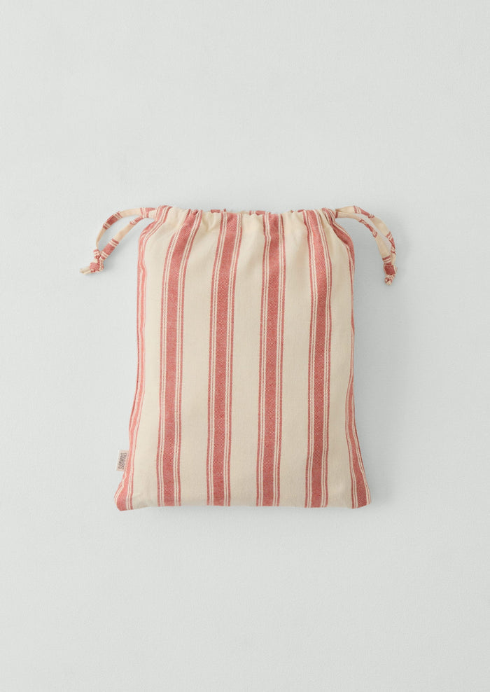 Fjord Flannel Stripe US Duvet Cover | Rosehip/Ecru