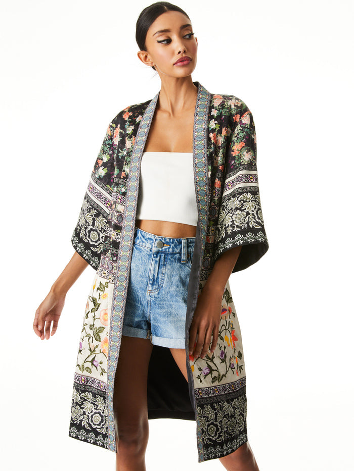 FLORA EMBROIDERY DRAPEY KIMONO - DREAM CASTLE MULTI