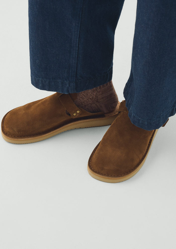Fracap Suede Mules | Tabacco