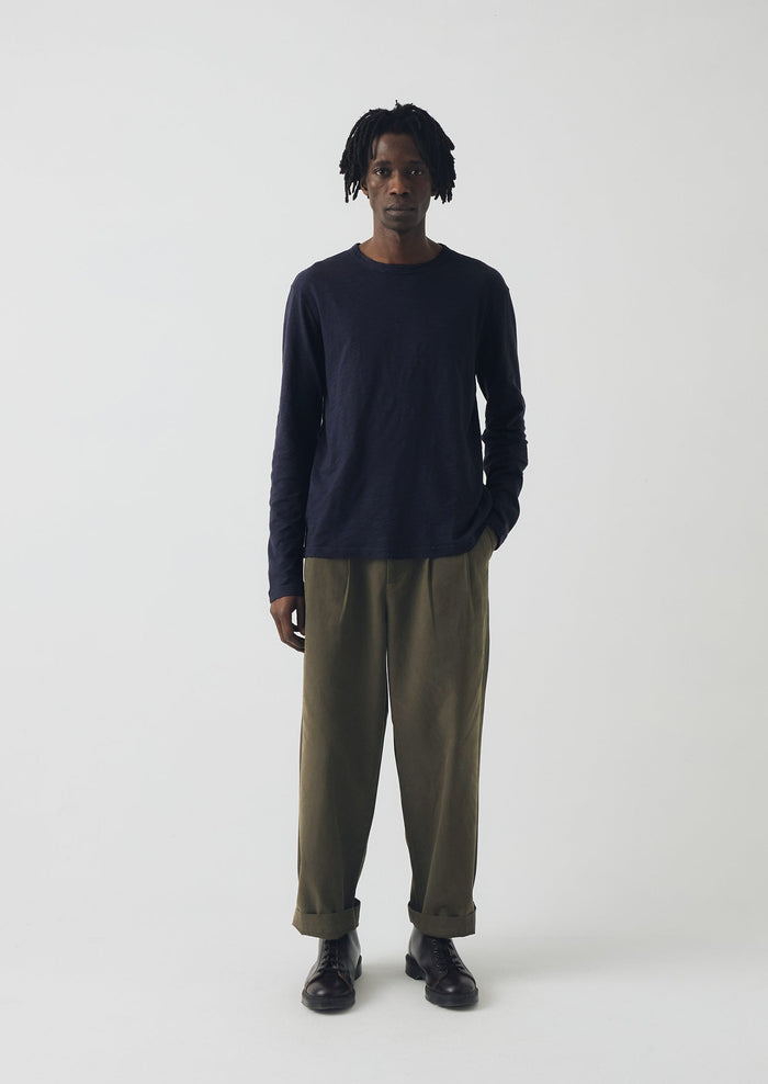 Frank Cotton Long Sleeve Tee | Prussian Blue