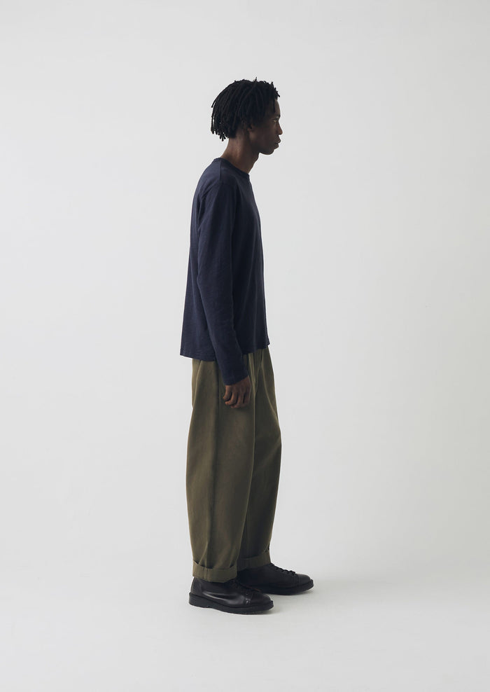 Frank Cotton Long Sleeve Tee | Prussian Blue