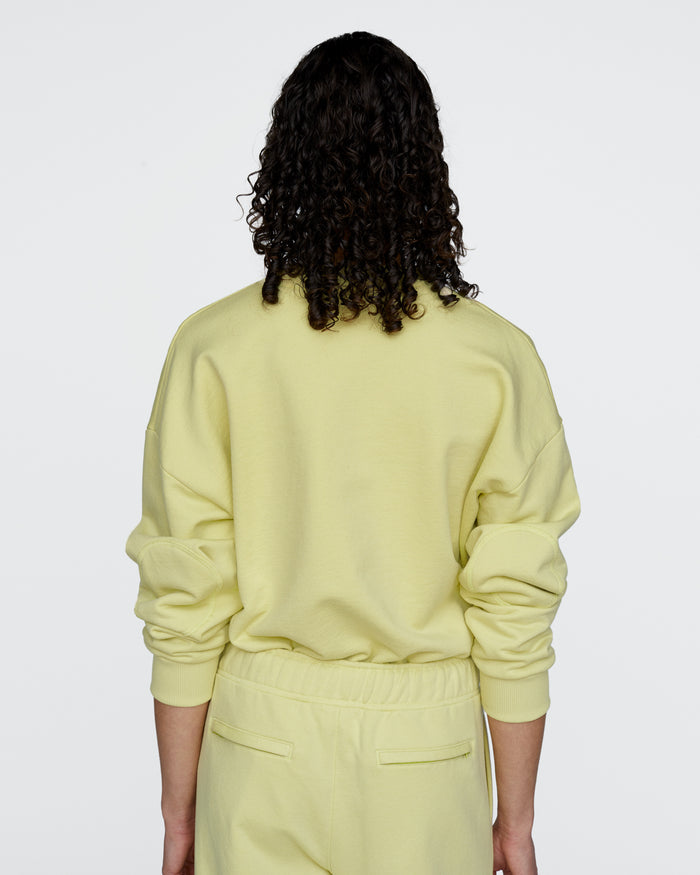 French Terry Cheer Crew Neck Sweatshirt - Mellow Yellow