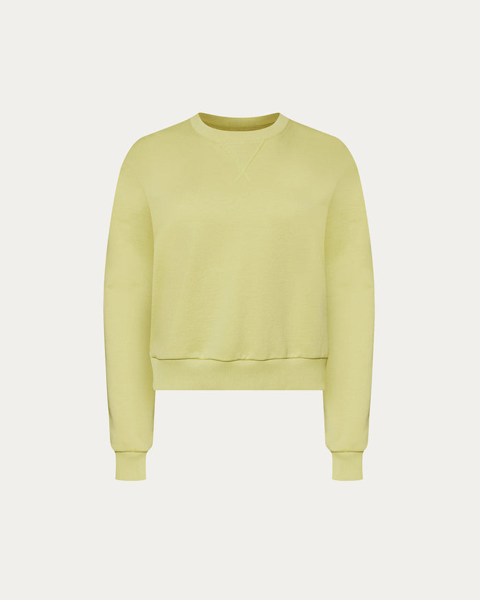 French Terry Cheer Crew Neck Sweatshirt - Mellow Yellow