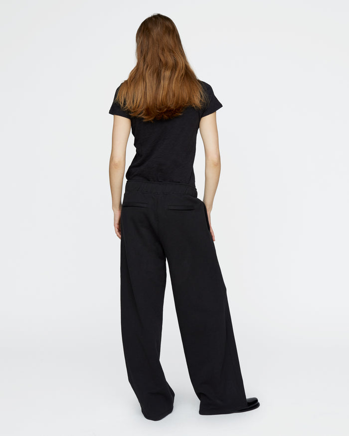 French Terry Open Bottom Sweatpants - Black