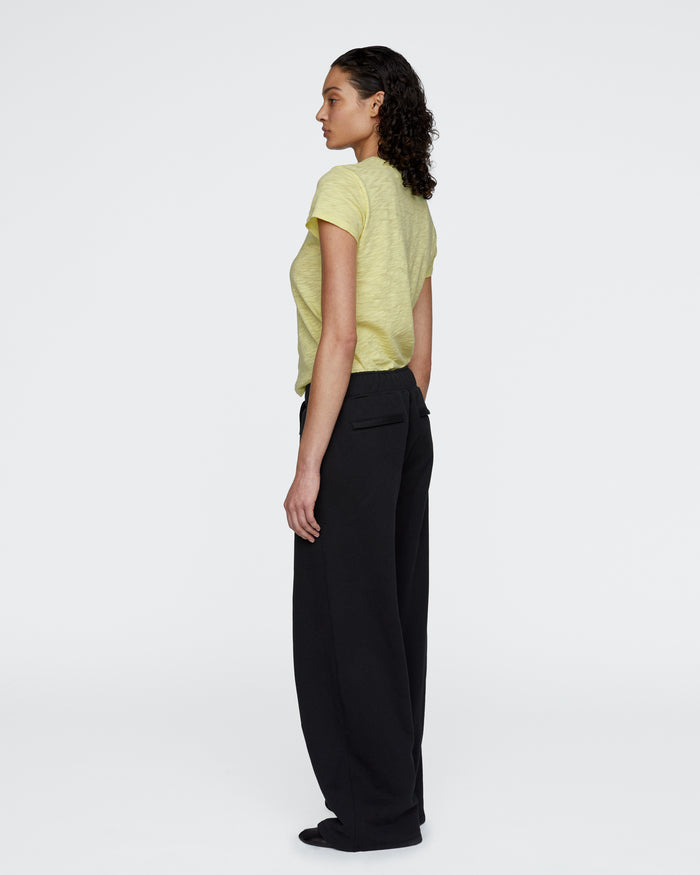 French Terry Open Bottom Sweatpants - Black