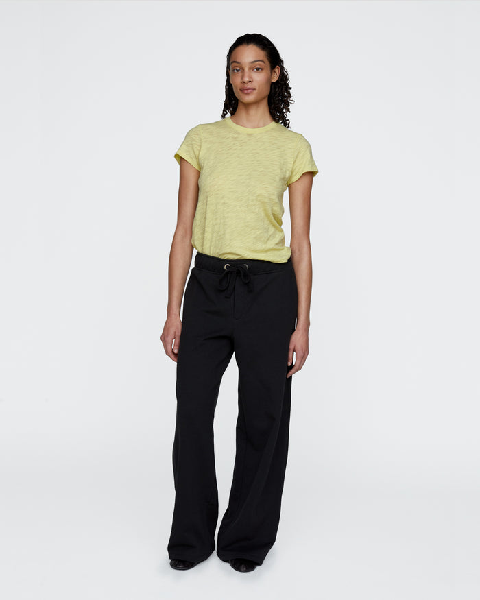 French Terry Open Bottom Sweatpants - Black