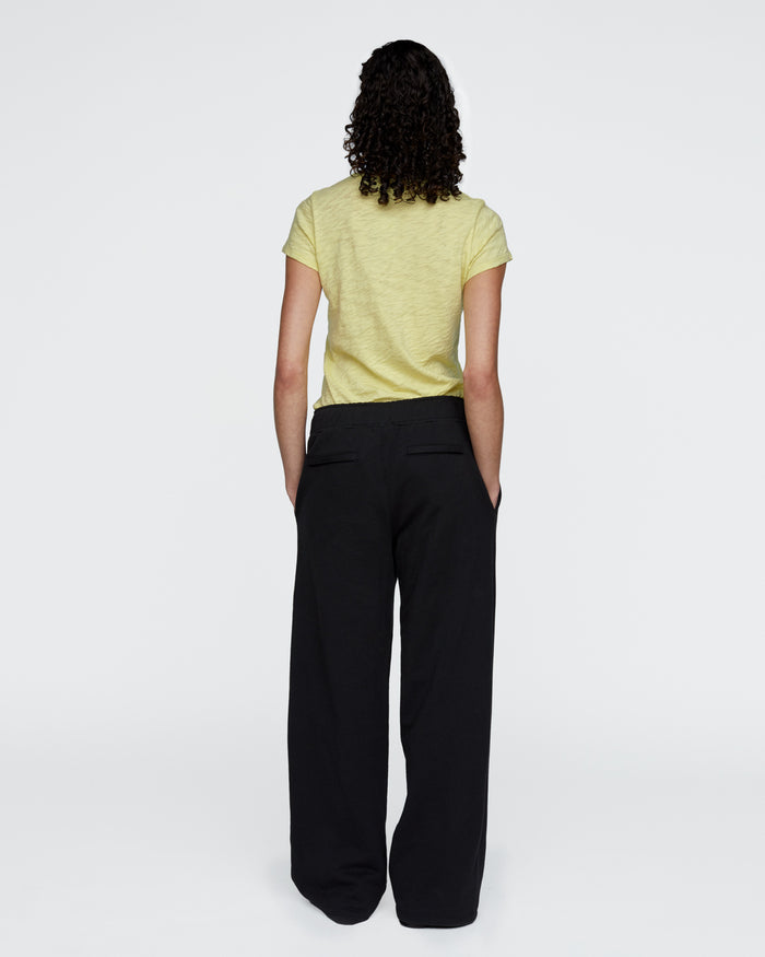 French Terry Open Bottom Sweatpants - Black