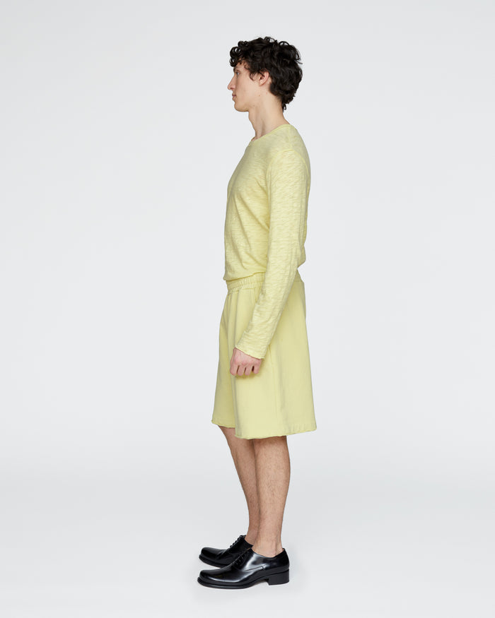 French Terry Pull-On Shorts - Mellow Yellow
