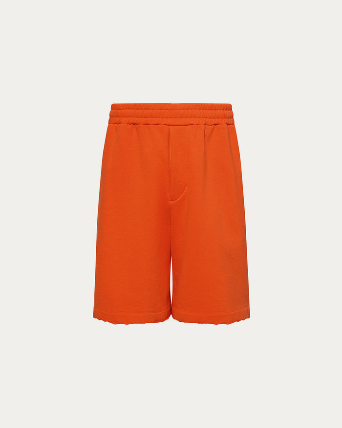 French Terry Pull-On Shorts - Tomato