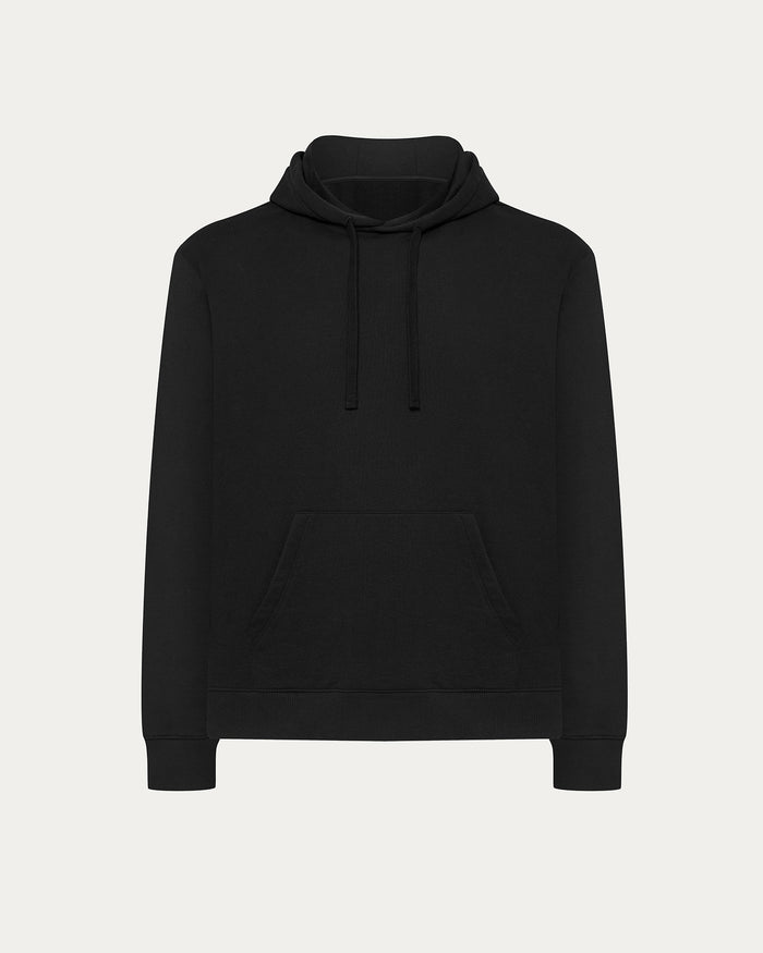 French Terry Pullover Hoodie - Black