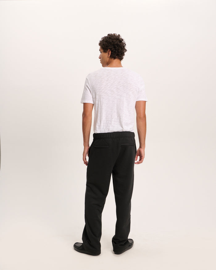 French Terry Straight Leg Sweatpants - Black