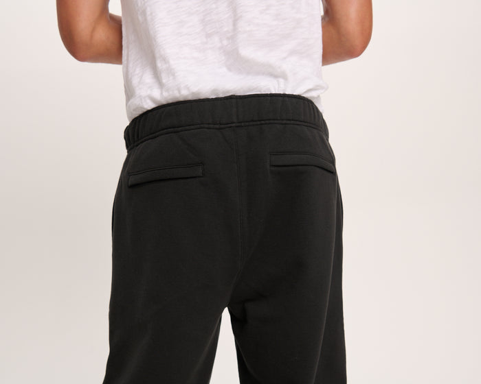 French Terry Straight Leg Sweatpants - Black