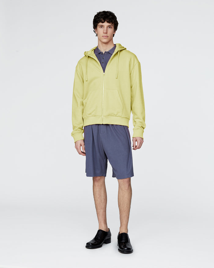 French Terry Zip-Up Hoodie - Mellow Yellow