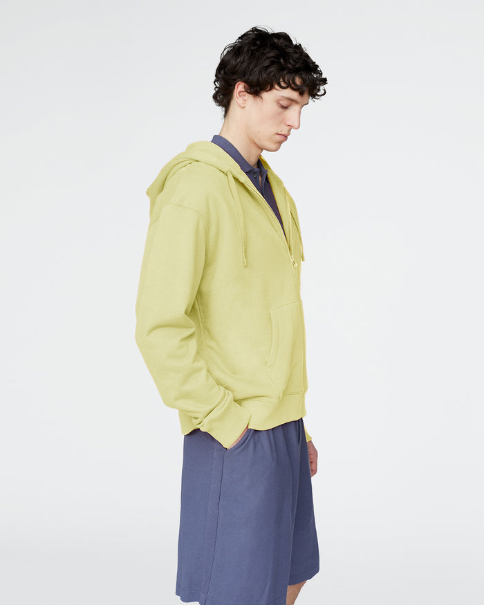 French Terry Zip-Up Hoodie - Mellow Yellow