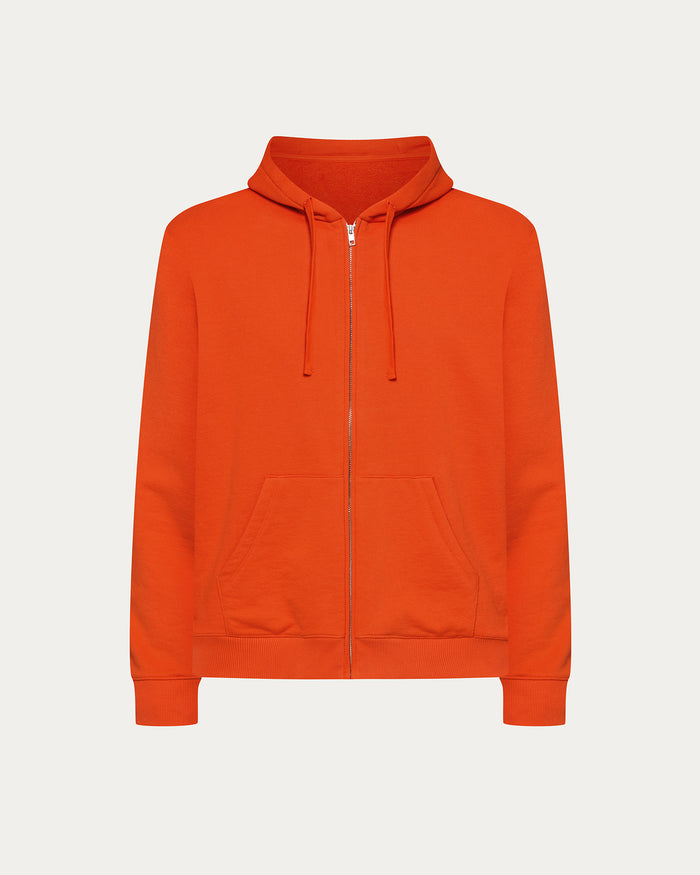 French Terry Zip-Up Hoodie - Tomato