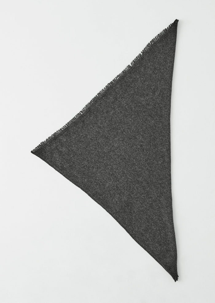 Fringed Wool Scarf | Charcoal Melange
