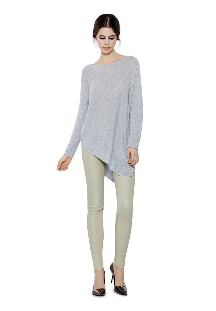 FRONT ZIP LEATHER LEGGING - STONE