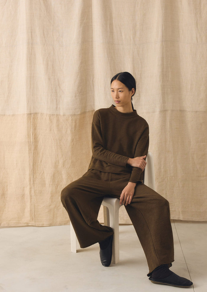 Full Length Loopback Jersey Pants | Dark Olive