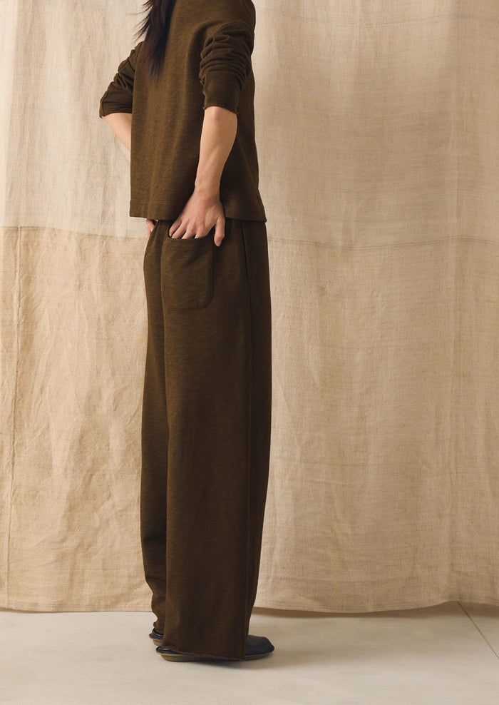 Full Length Loopback Jersey Pants | Dark Olive