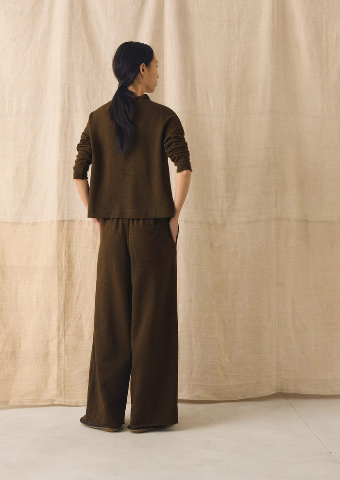 Full Length Loopback Jersey Pants | Dark Olive